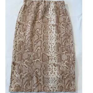 Current Air Snakeskin Print Pencil Skirt Neutral Anthropologie Knee Length XS